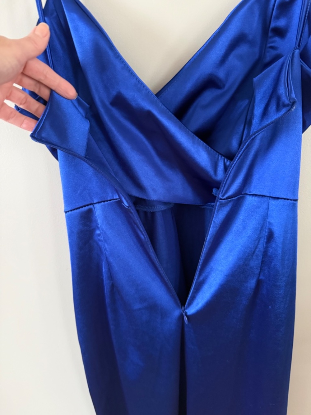 Royal Blue Dress Satin Dress Midi Dress Size M - Picture 6 of 13